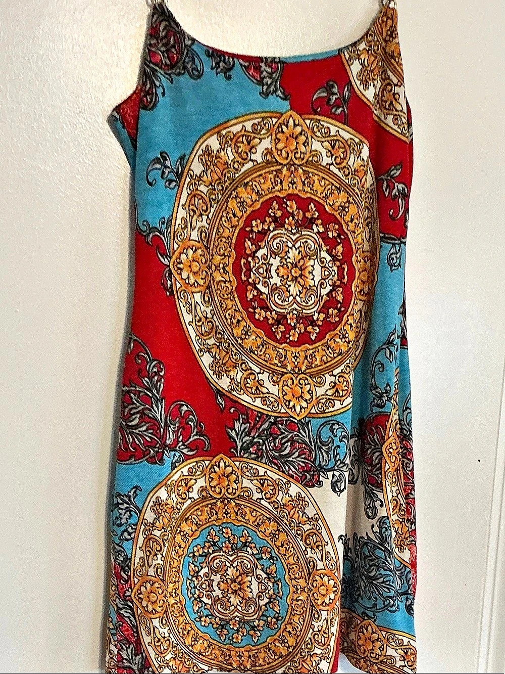 BlacklabelChain & Baroque Print Cut Out Tie Back Bodycon Dress Mini Dress in